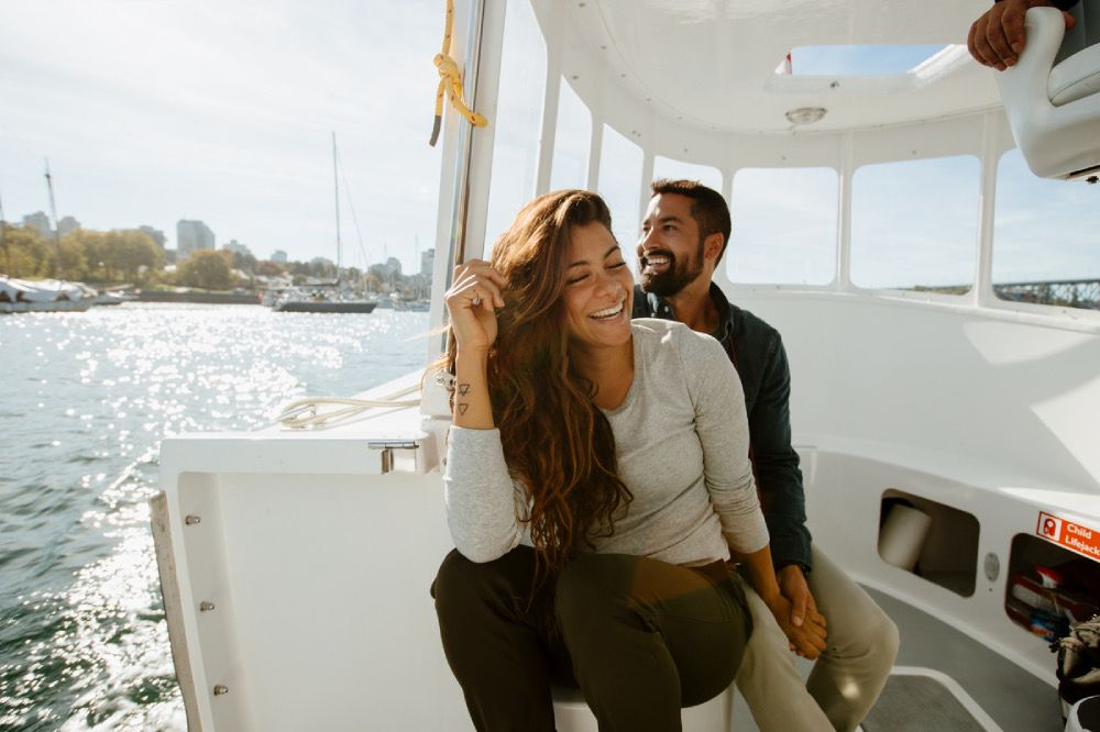 Couple Riding The False Creek Ferry