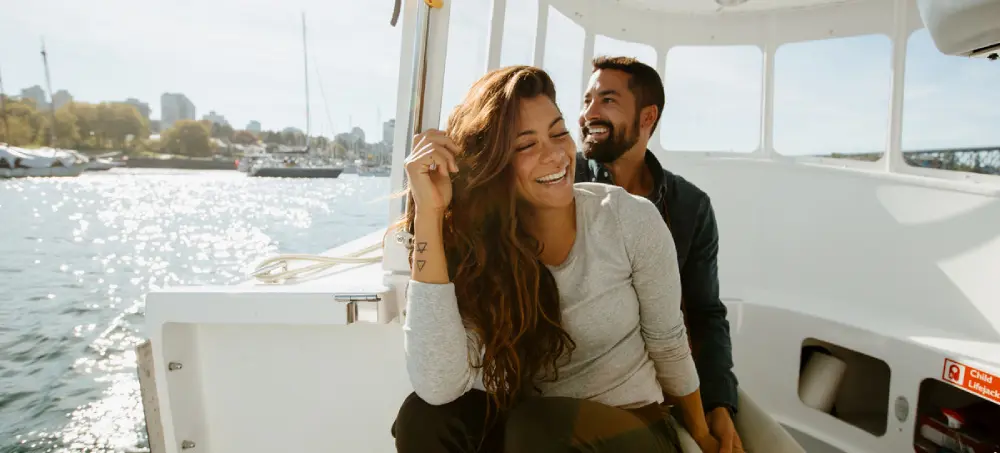 Couple Riding The False Creek Ferry