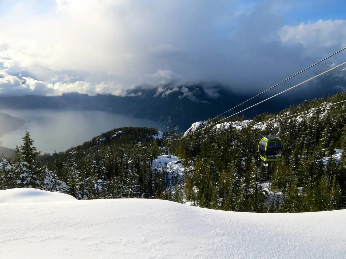 Sea to Sky Gondola and views of Howe Sound near Vancouver.
