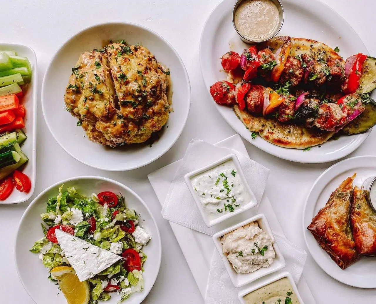 A selection of dishes at Anatoli Souvlaki