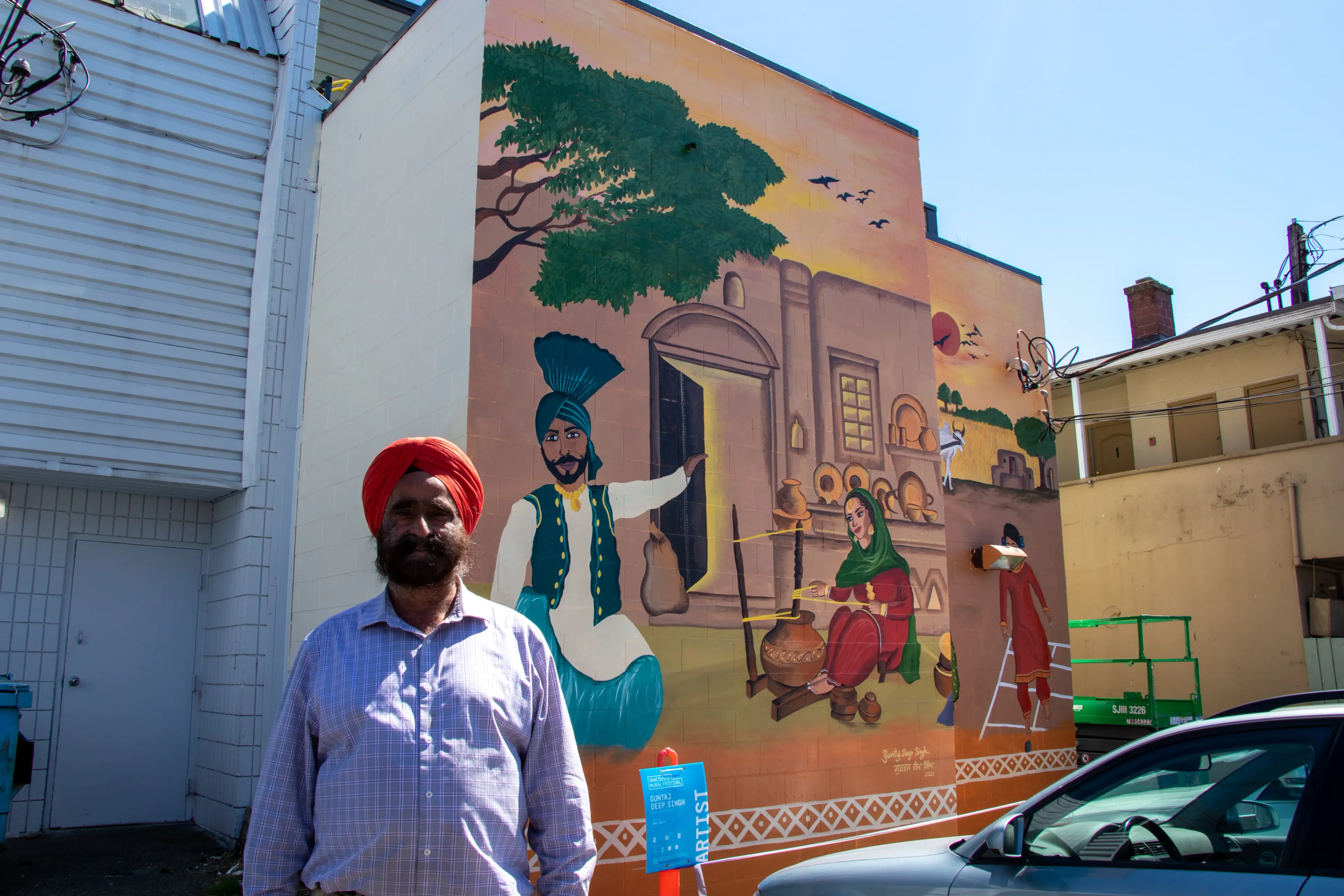 The Golden Land mural, depicting harvest time, in Punjabi Market