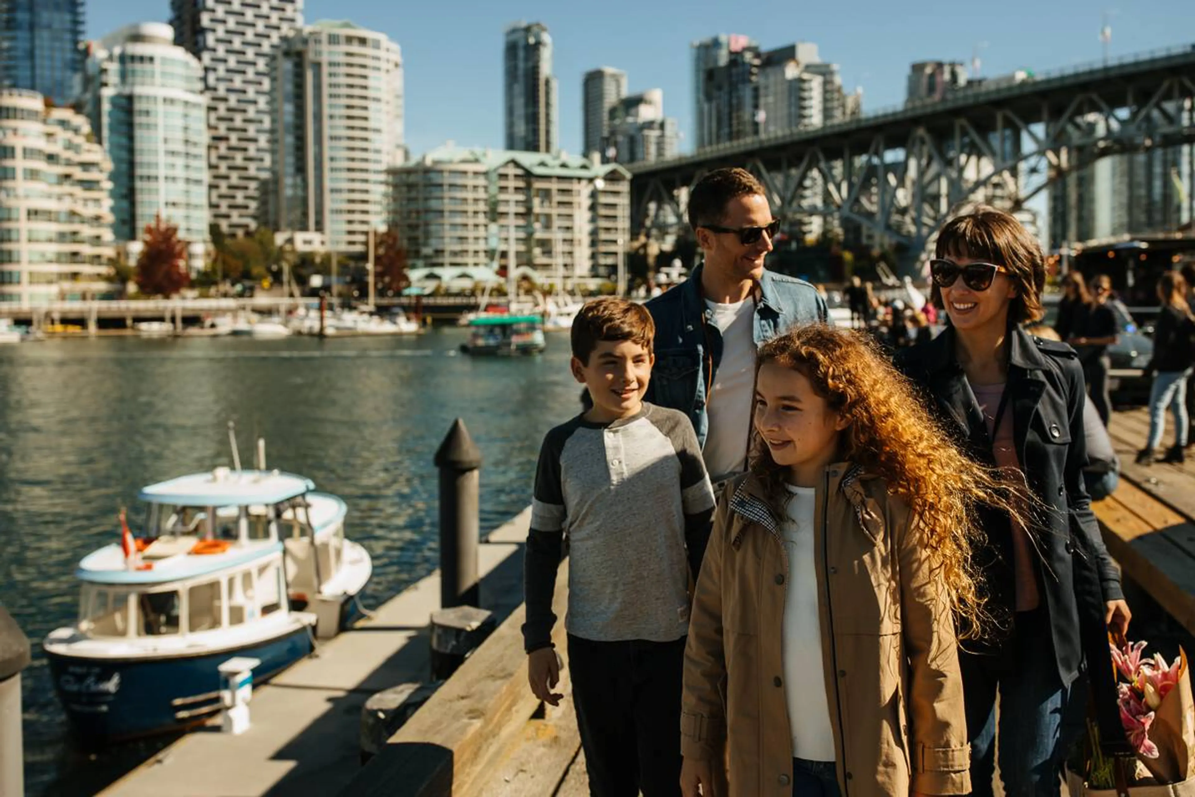A family at Granville Island. 