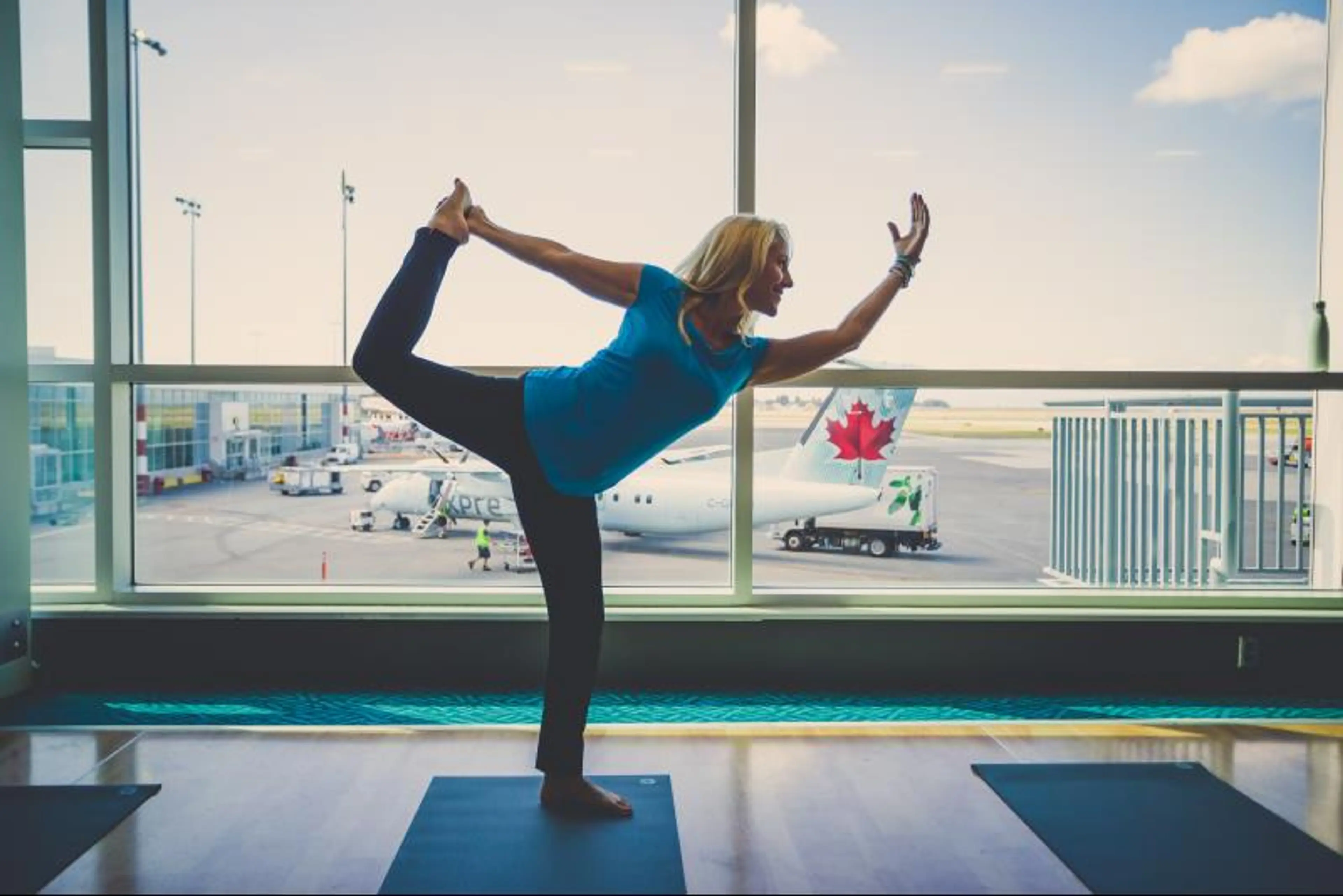 Downward dog in the departures: Yoga at YVR Airport