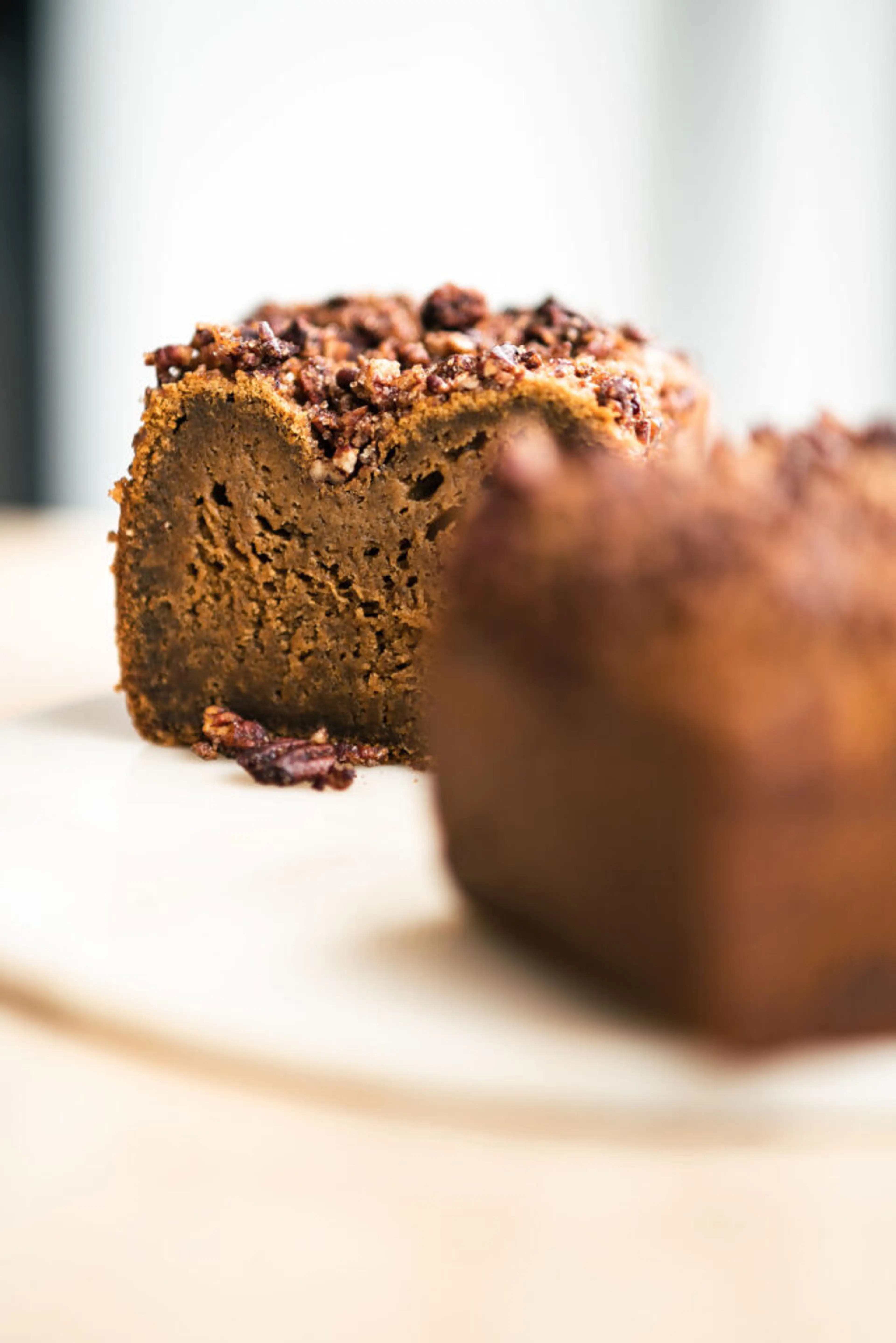 Close up of pecan pumpkin loaf from To Live For in Vancouver