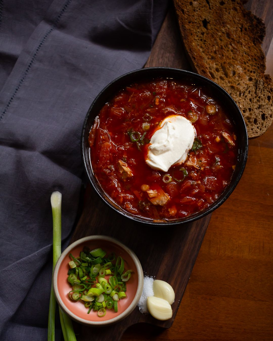 Traditional Ukrainian Borsch with Pork