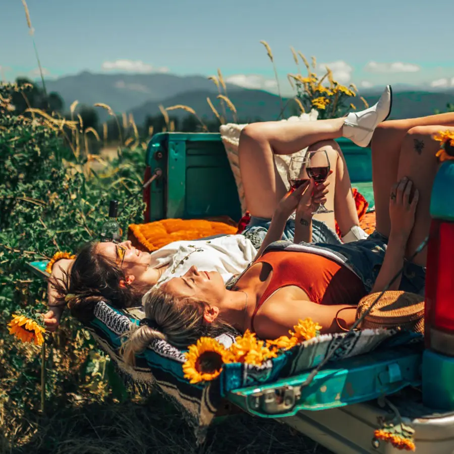 Posing with sunflowers at Maan Farms in Abbotsford