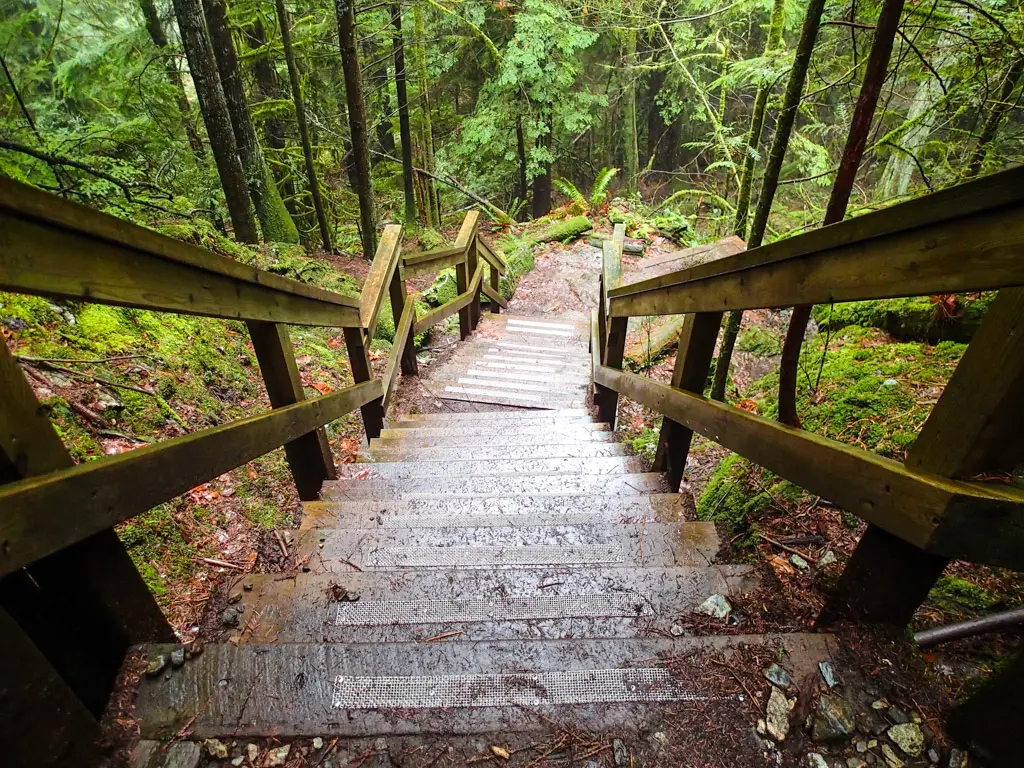 Staircase on the Jug Island Beach Trail near Vancouver