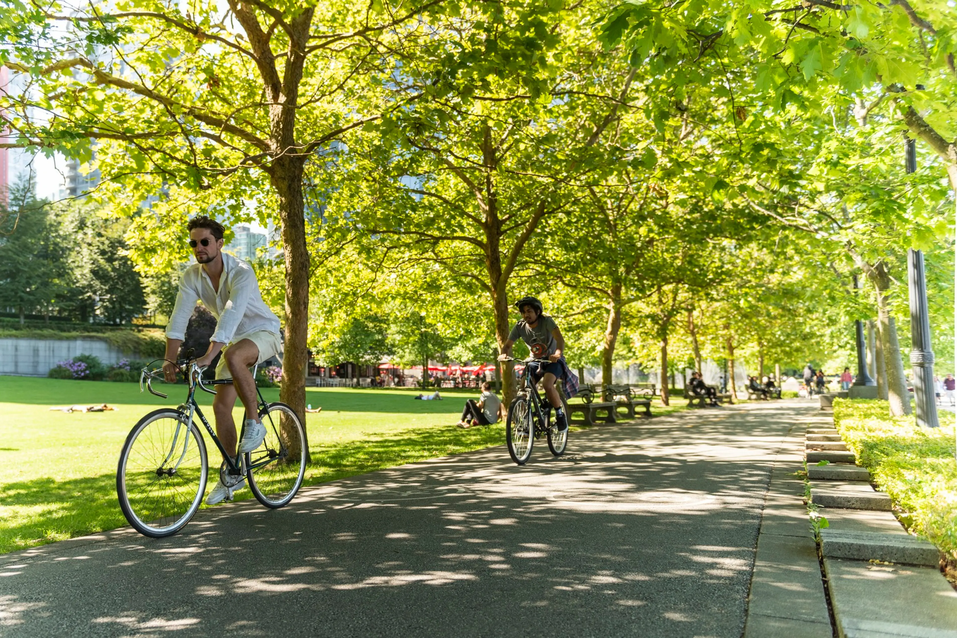 Cyclists in Coal Harbour