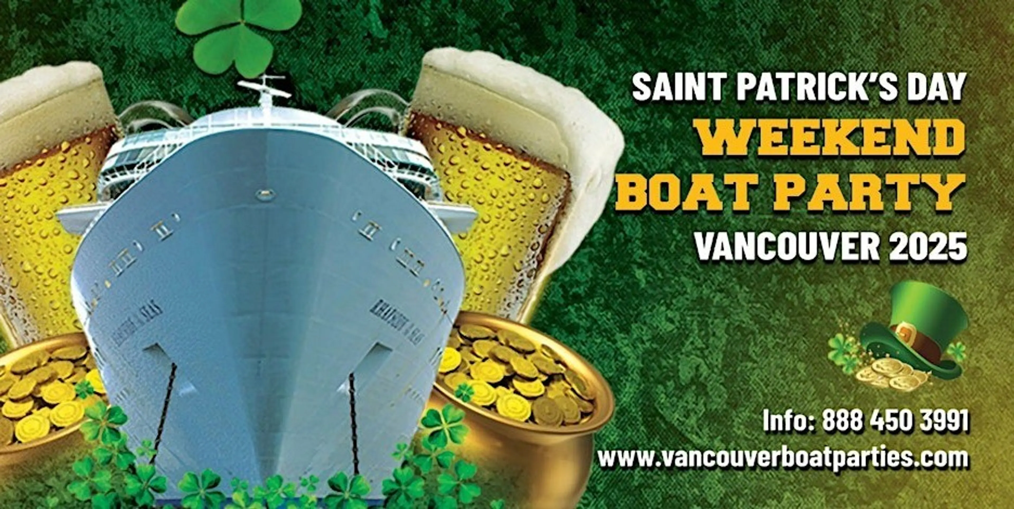 SAINT PATRICK'S DAY WEEKEND BOAT PARTY VANCOUVER 2025 Banner