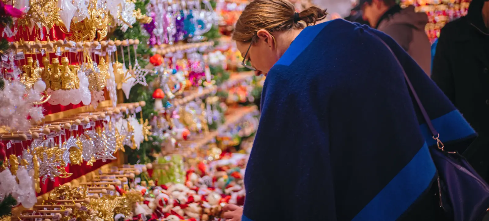 Shopper at Vancouver Christmas Market