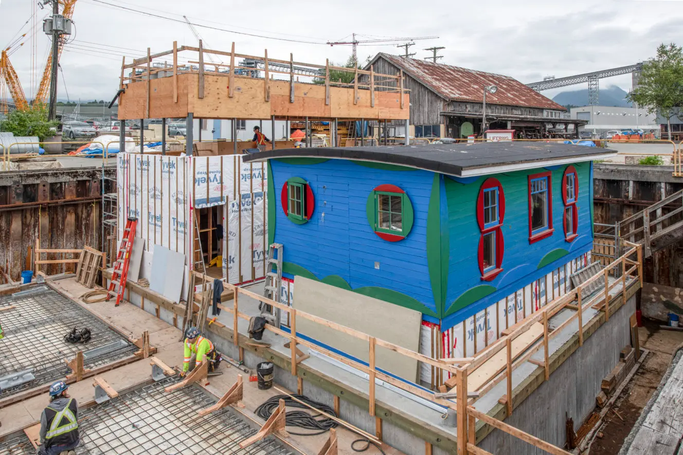 Historic Blue Cabin Floating Artist Residency Located in Vancouver’s False Creek