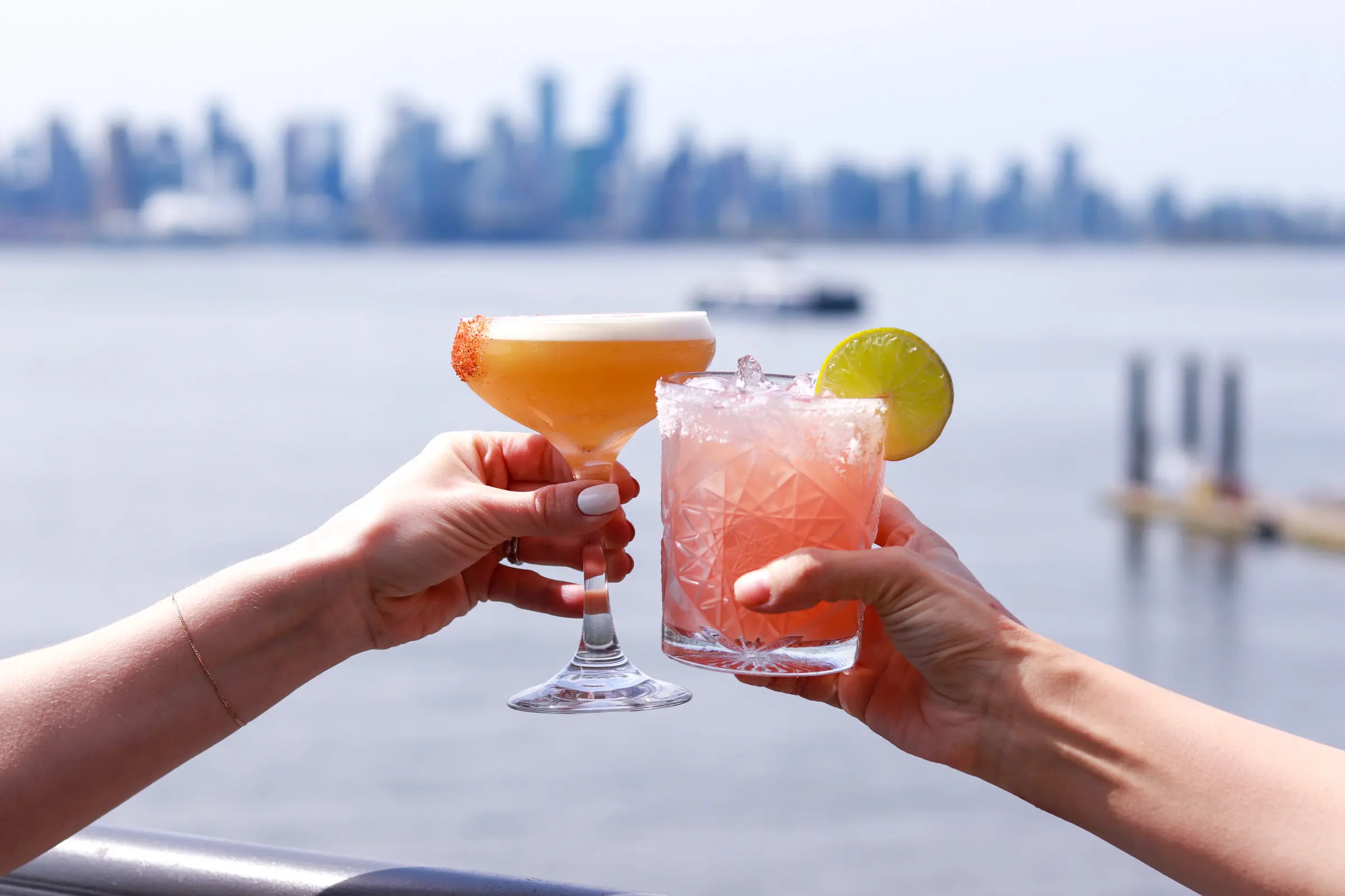 Enjoying cocktails at Pier 7