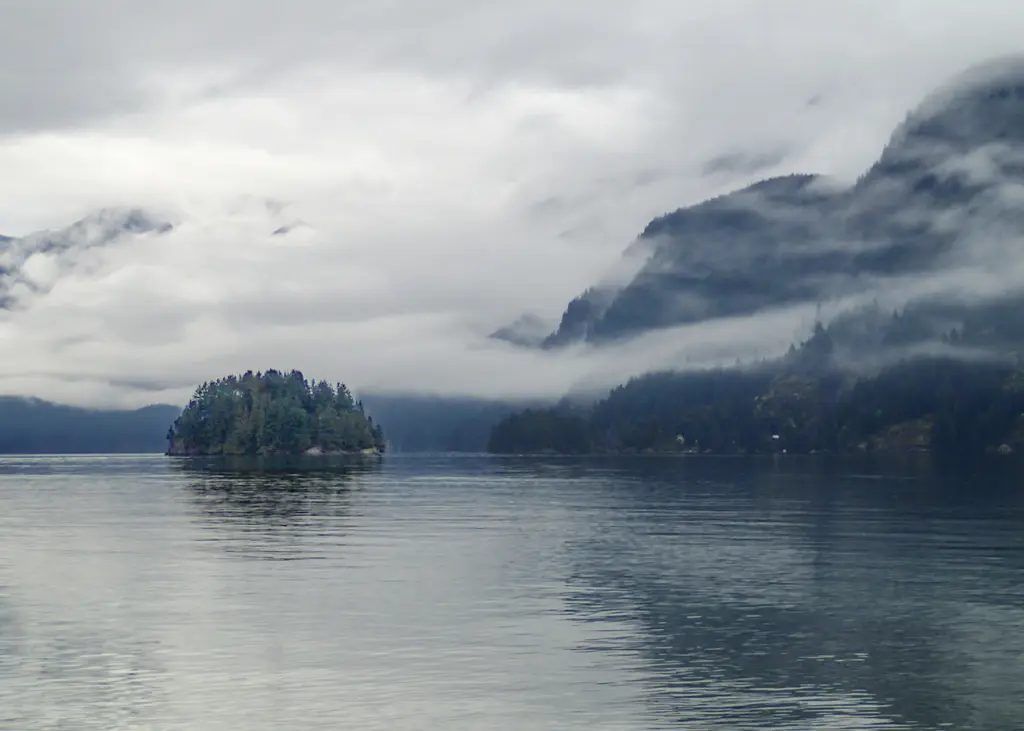 Indian Arm from Jug Island Beach near Vancouver