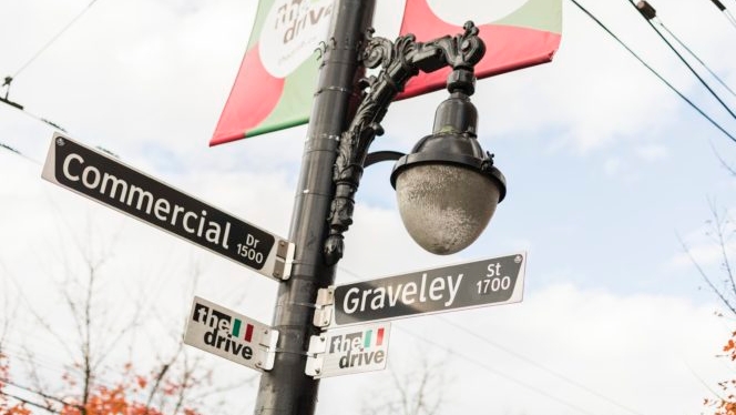 Commercial Drive street signage