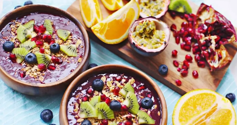 a bowl of oats with fruits