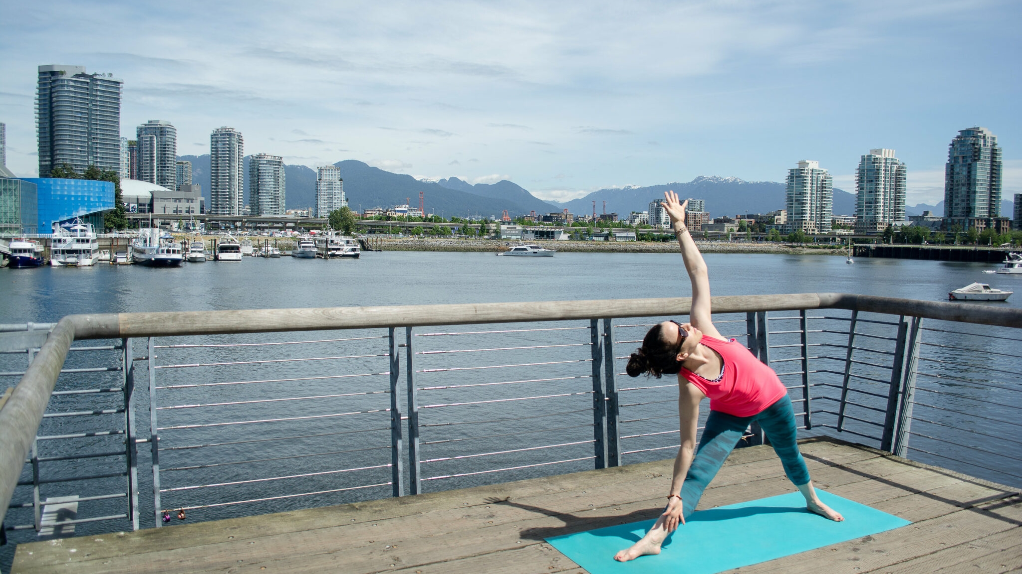 Yoga outside Olympic Village Vancouver