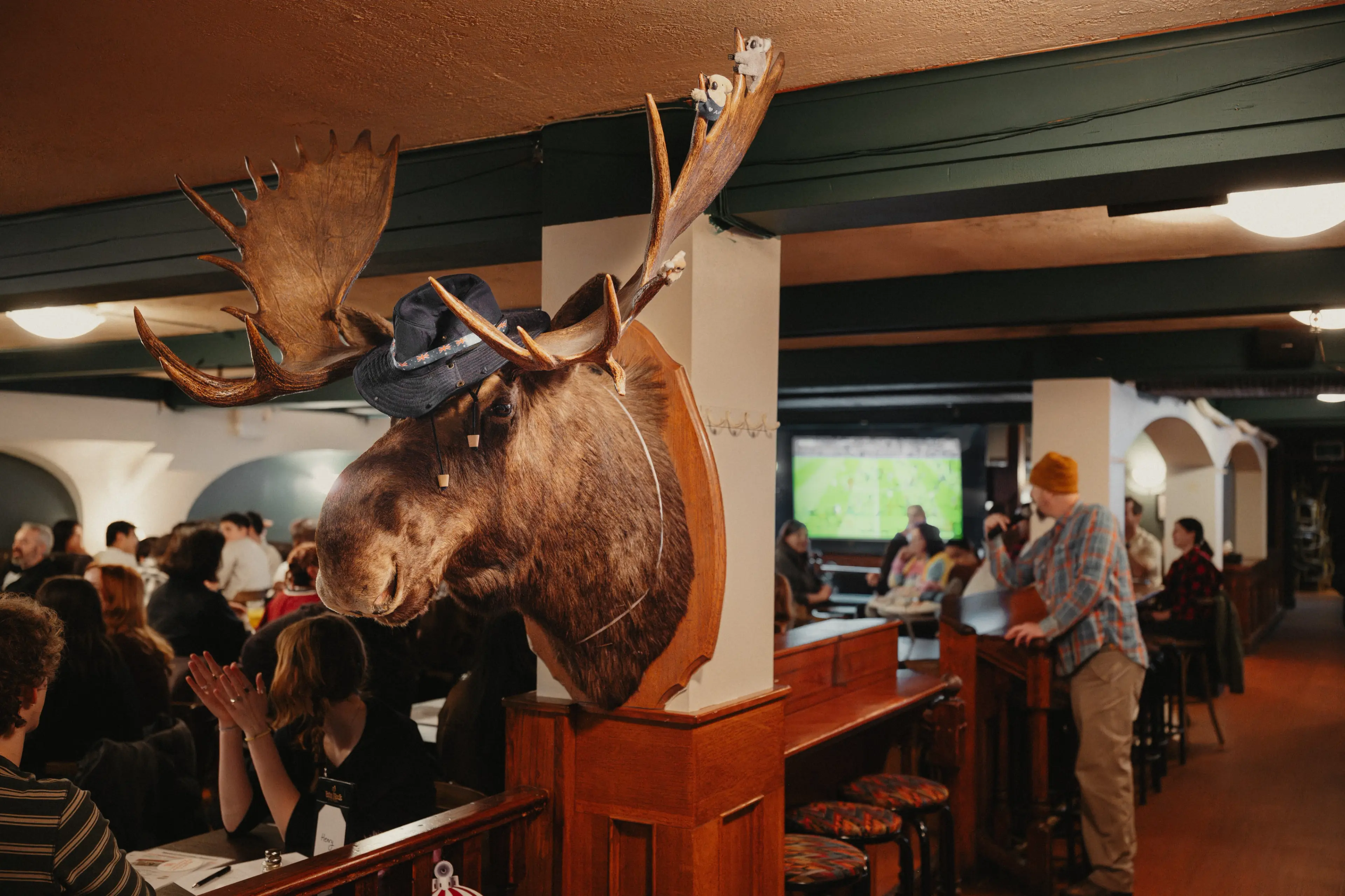 Trivia night at the Moose Down Under bar in Vancouver.