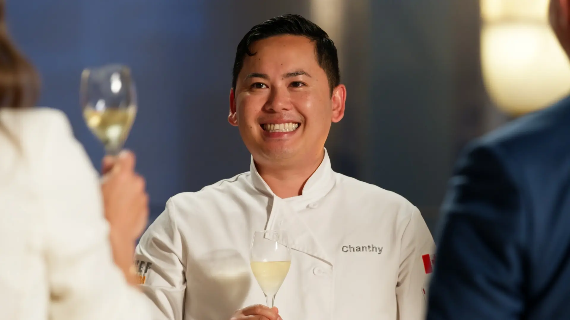 Chanthy Yen toasts on Top Chef Canada