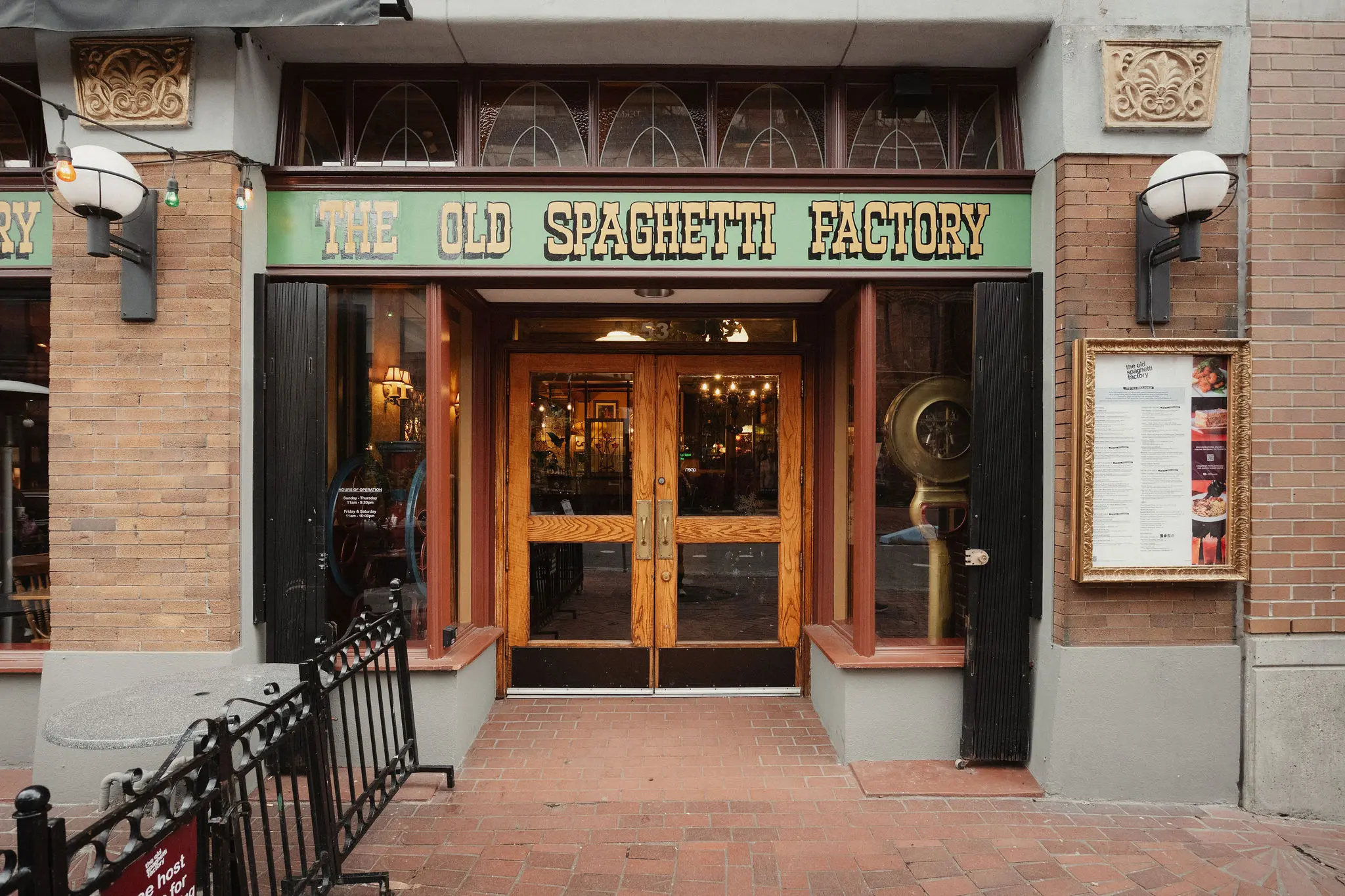 Exterior image of the The Old Spaghetti Factory in Gastown, Vancouver.