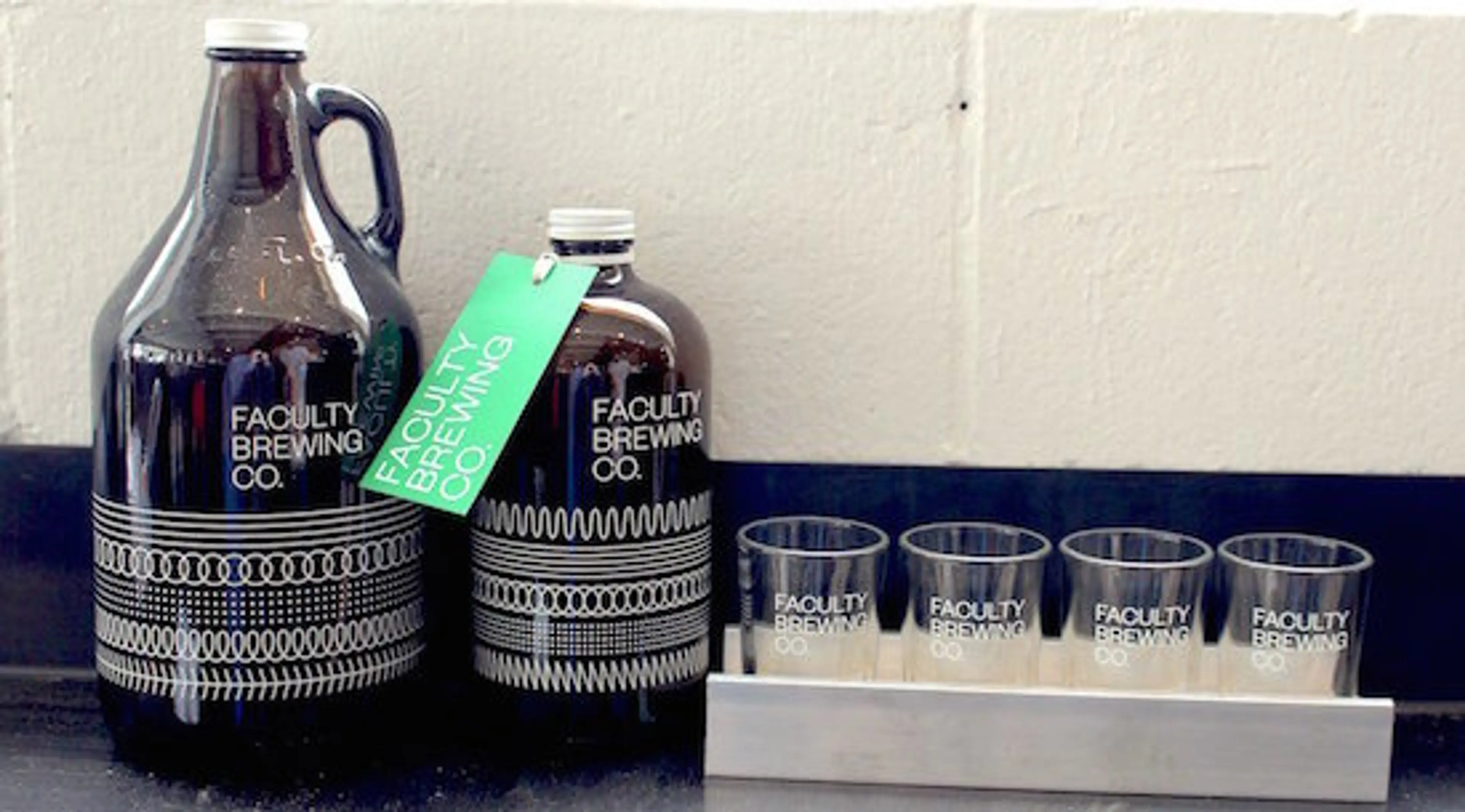 Faculty Brewing glasses & growlers